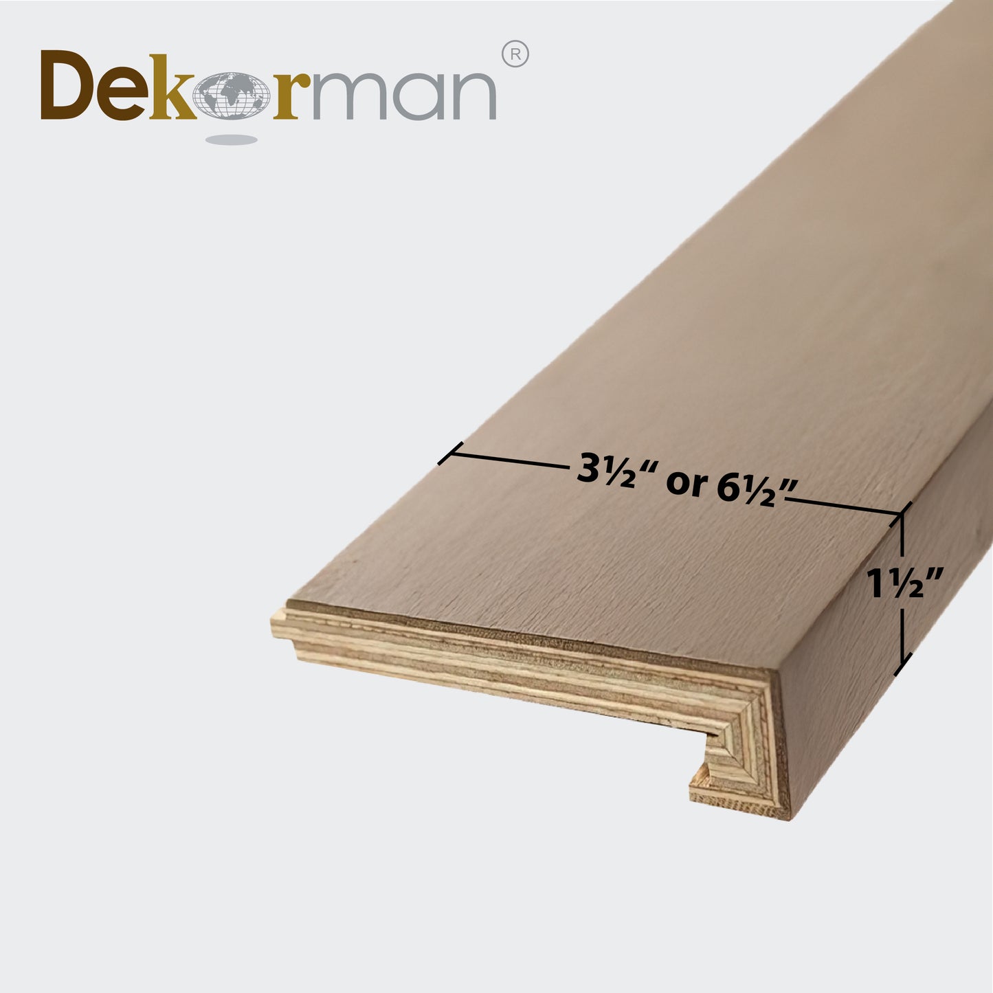 Squared Edge Flush Stair Nose Engineered Wood - Customized