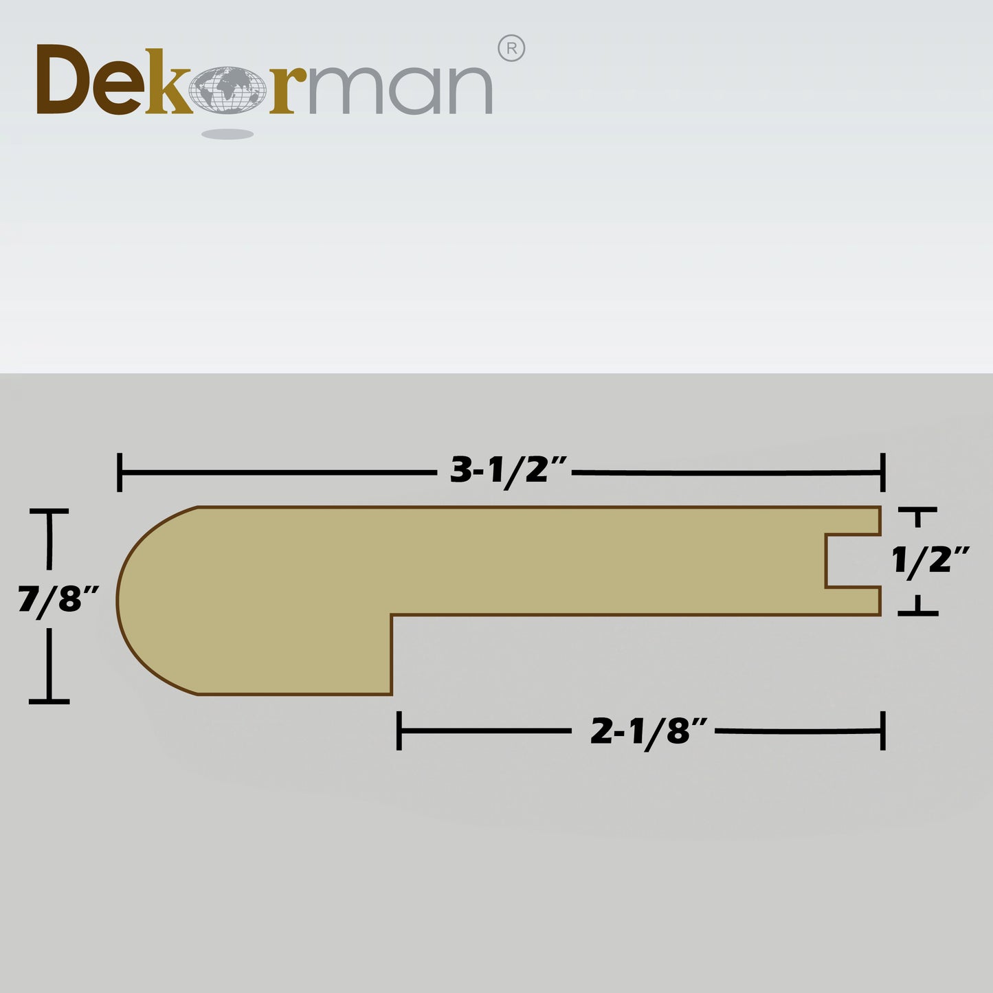1/2"T Stair Nose Solid Wood 95"L - Customized