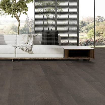 Malibu Greystone Oak 9/16 in. T x 7.5 in. W Tongue and Groove Smooth Texture Engineered Hardwood Flooring (31.08 sq. ft./Case)