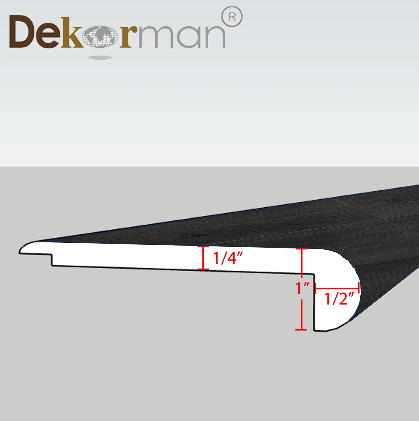 Flush Stair Nose 95" Noble Black Oak