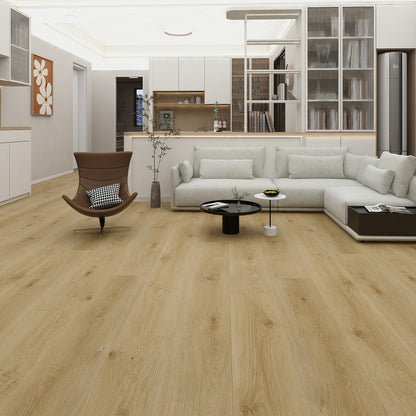 Madison 8mm/28mil Golden Coast Oak Waterproof Click Lock Luxury Vinyl Plank Flooring - 9 in. W x 60 in. L (22.4 sqft/case)