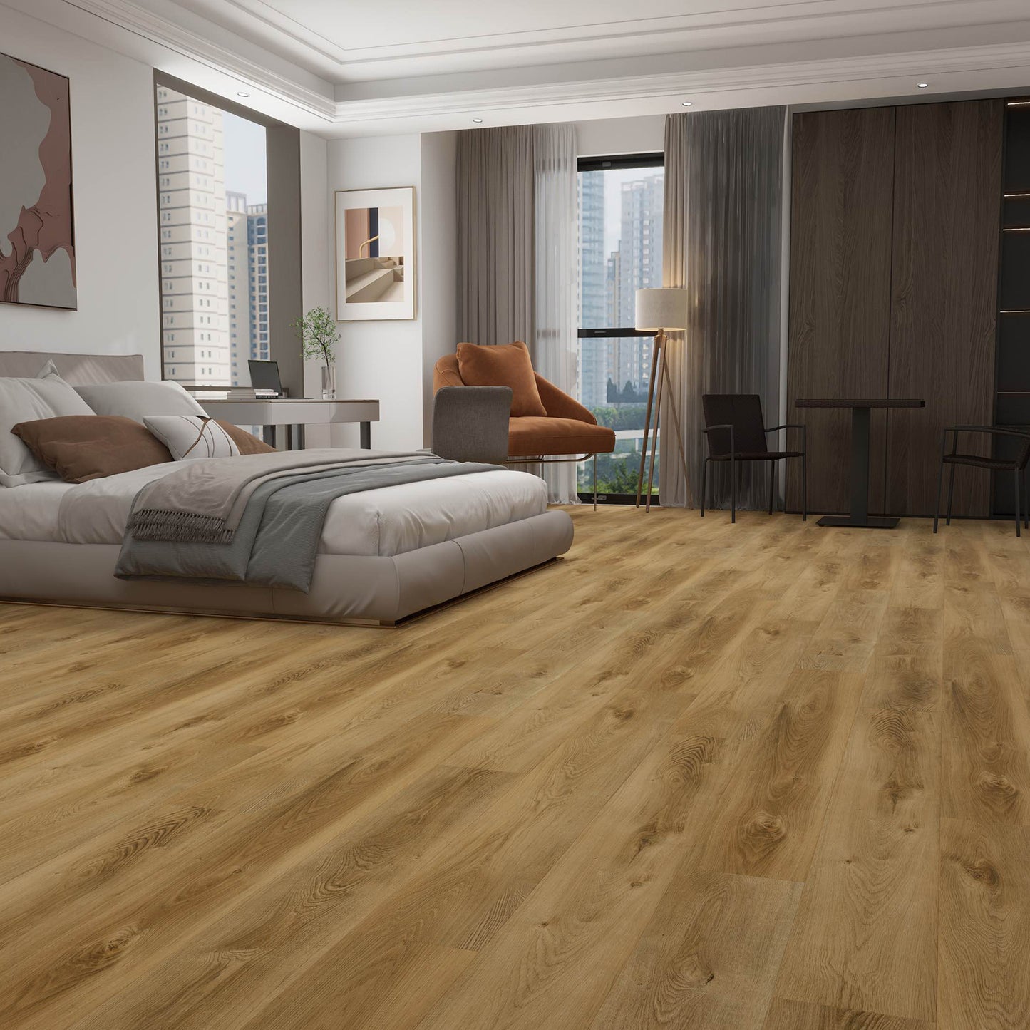 Madison 8mm/28mil Fancy Blonde Oak Waterproof Click Lock Luxury Vinyl Plank Flooring - 9 in. W x 60 in. L (22.4 sqft/case) (Copy)