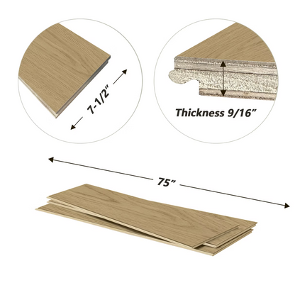 Redmond Oak 9/16 in. T x 7.5 in. W Click Lock Engineered Hardwood Flooring (24.05 sq. ft./Case)