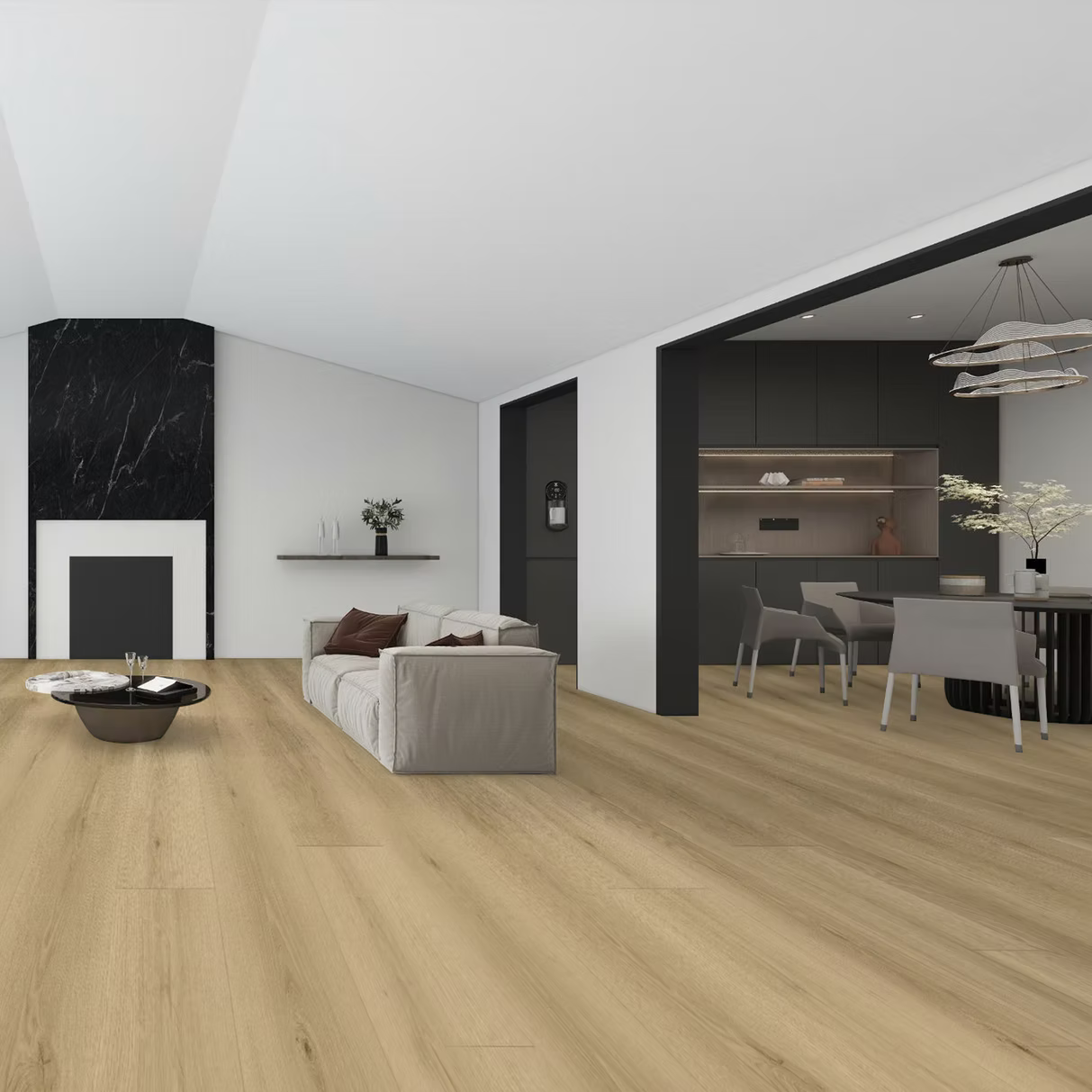 Oatfield Oak 3/8 in. T x 9 in. W Tongue and Groove Hybrid Engineered Hardwood Flooring (32.68 sq. ft./Case)