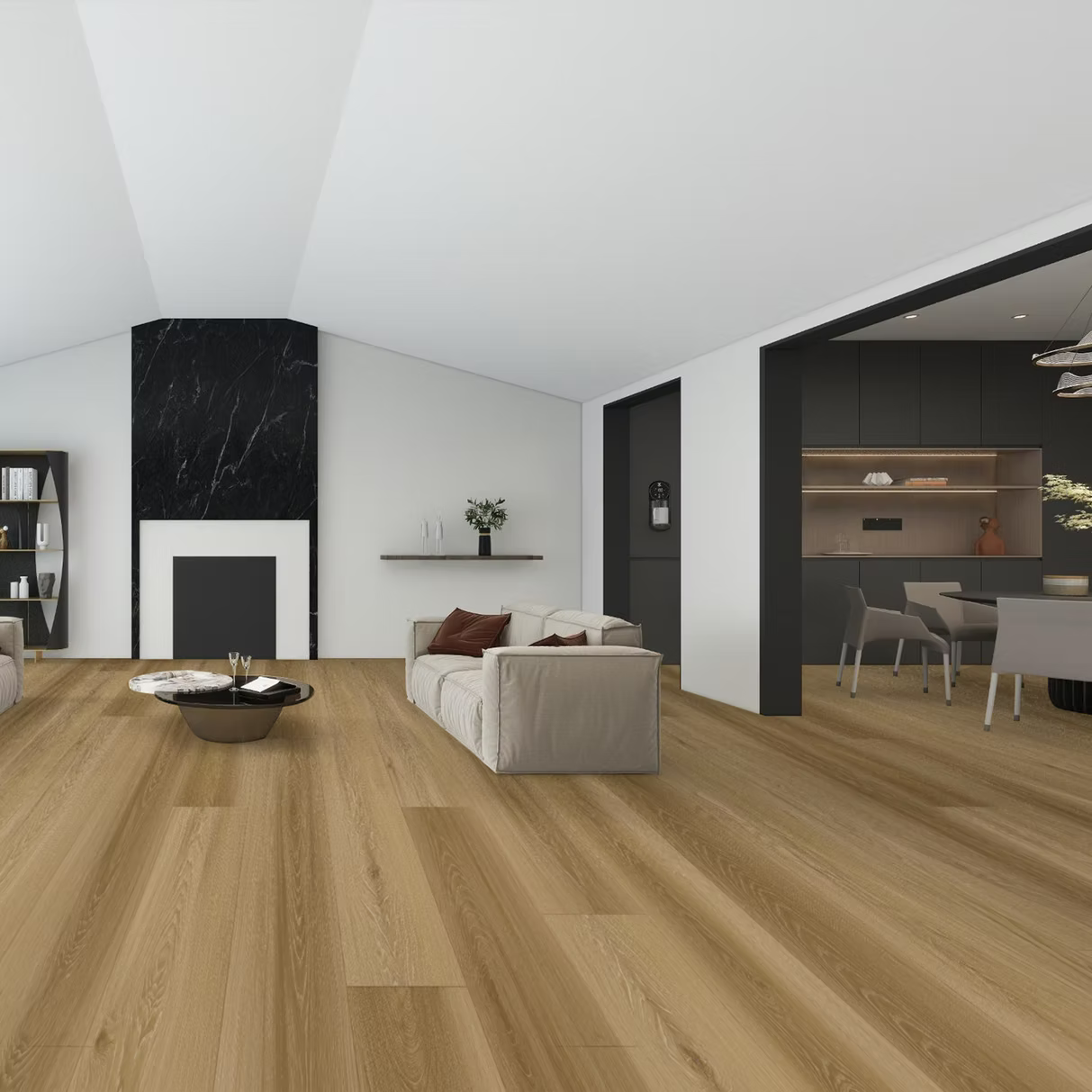 Sandstone Hickory 3/8 in. T x 9 in. W Tongue and Groove Hybrid Engineered Hardwood Flooring (32.68 sq. ft./Case)