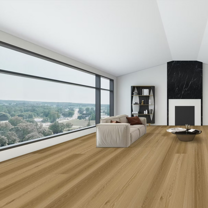 Sandstone Hickory 3/8 in. T x 9 in. W Tongue and Groove Hybrid Engineered Hardwood Flooring (32.68 sq. ft./Case)