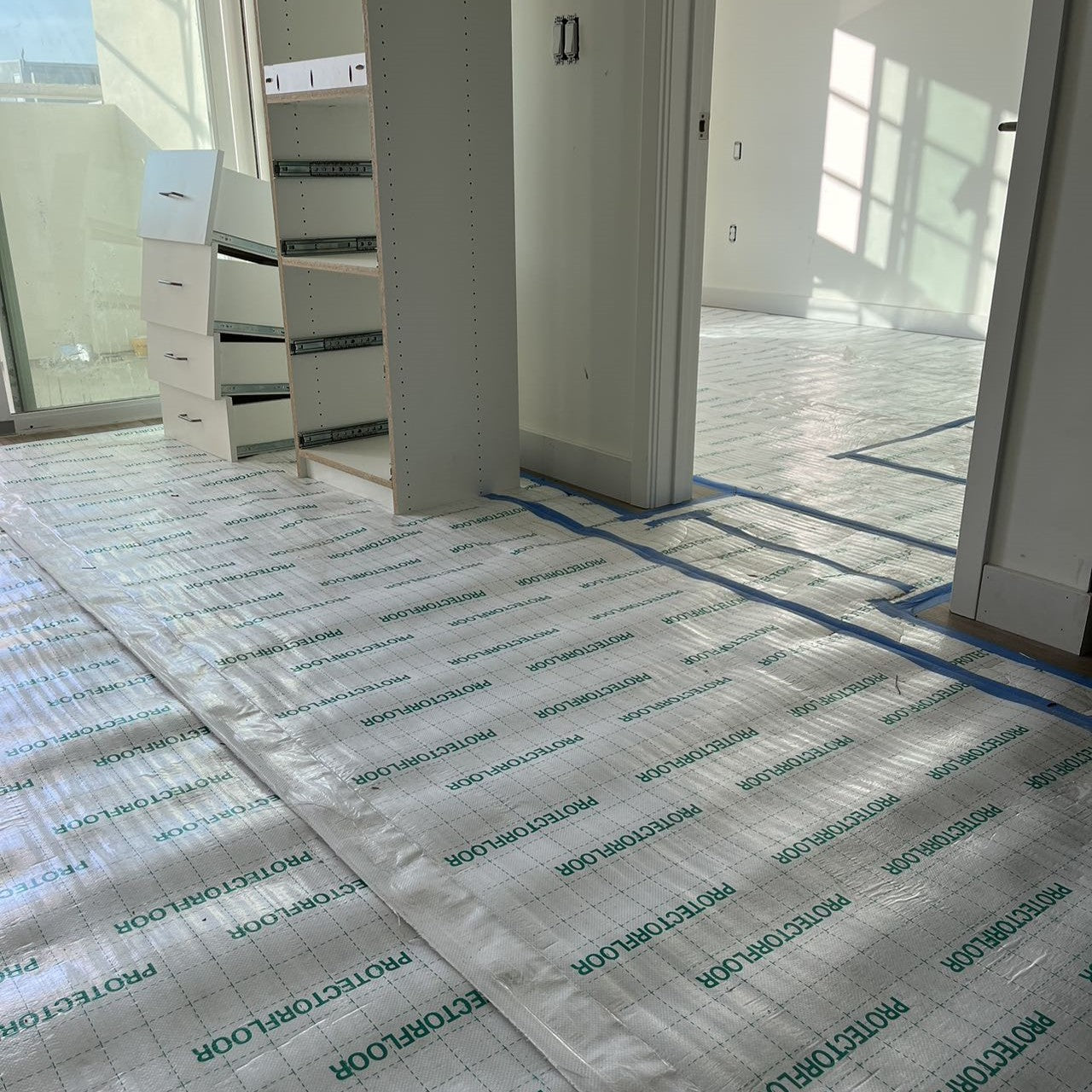 Temporary Protector Heavy Duty Temporary Surface Floor Protector 3.55 ft W x 56.4 ft L x 2 ...