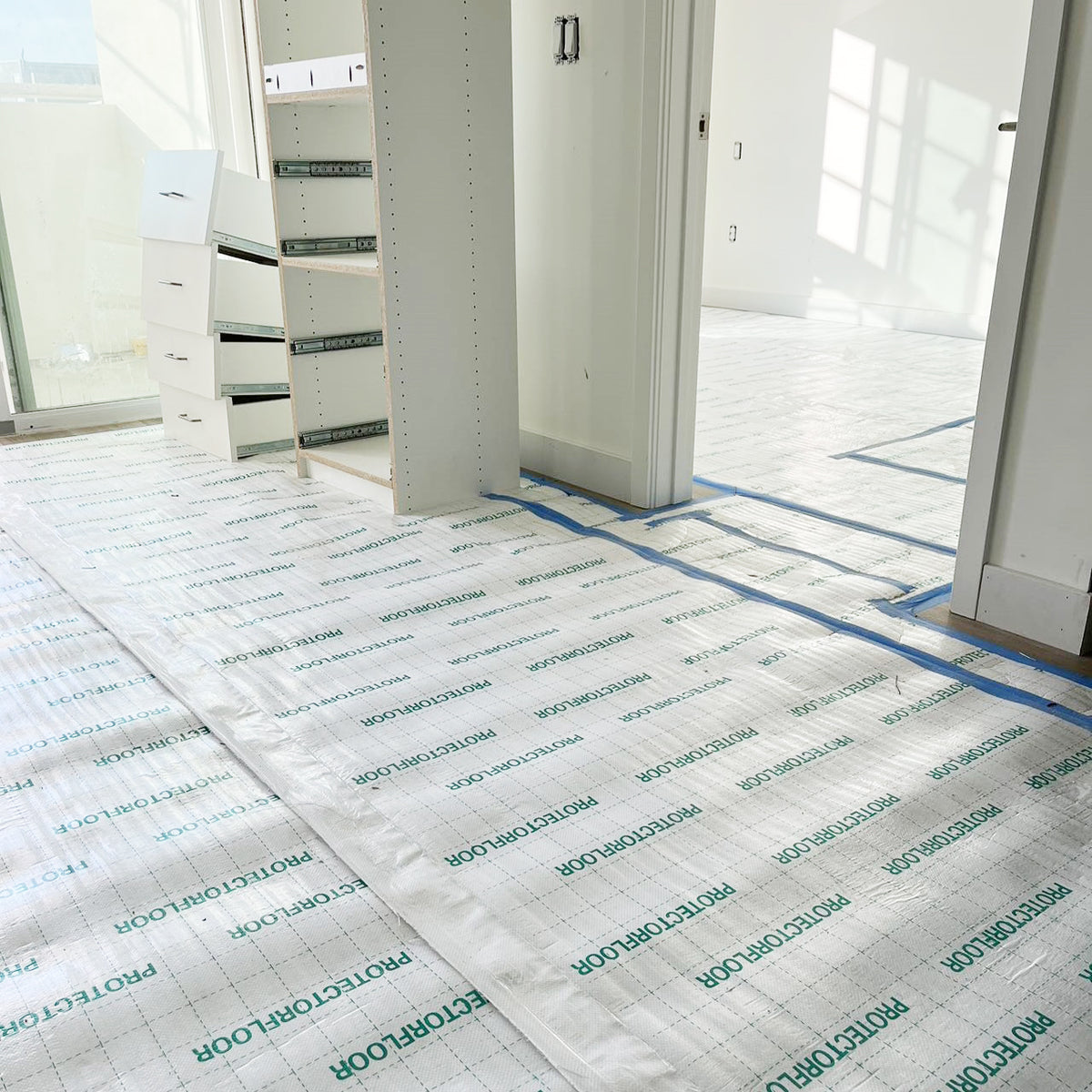 Temporary Protector Heavy Duty Temporary Surface Floor Protector 3.55 ft W x 56.4 ft L x 2 ...